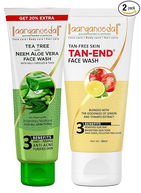 aaryanveda tea tree neem aloe vera face wash